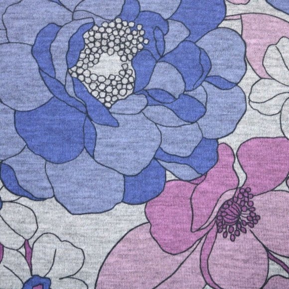 LuLaRoe Lynnae Shirt Top Tunic Purple Pink Gray Floral Long Sleeve L Large - Picture 10 of 12